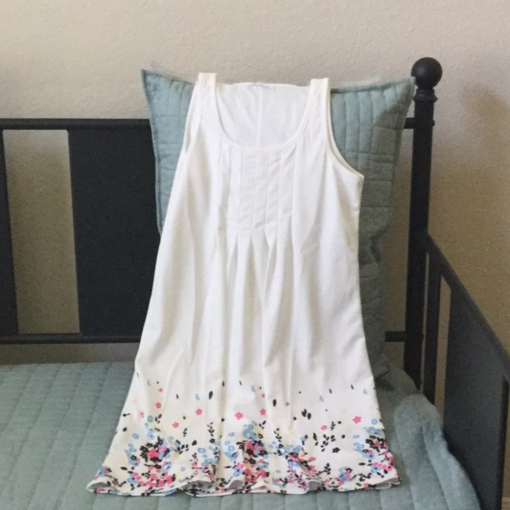 Sundress with bright flowery trim